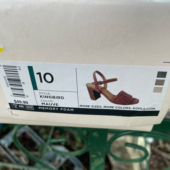 LC Laura Conrad sz 10 open toe block heel sandals ankle strap mauve NIB - Picture 3 of 5